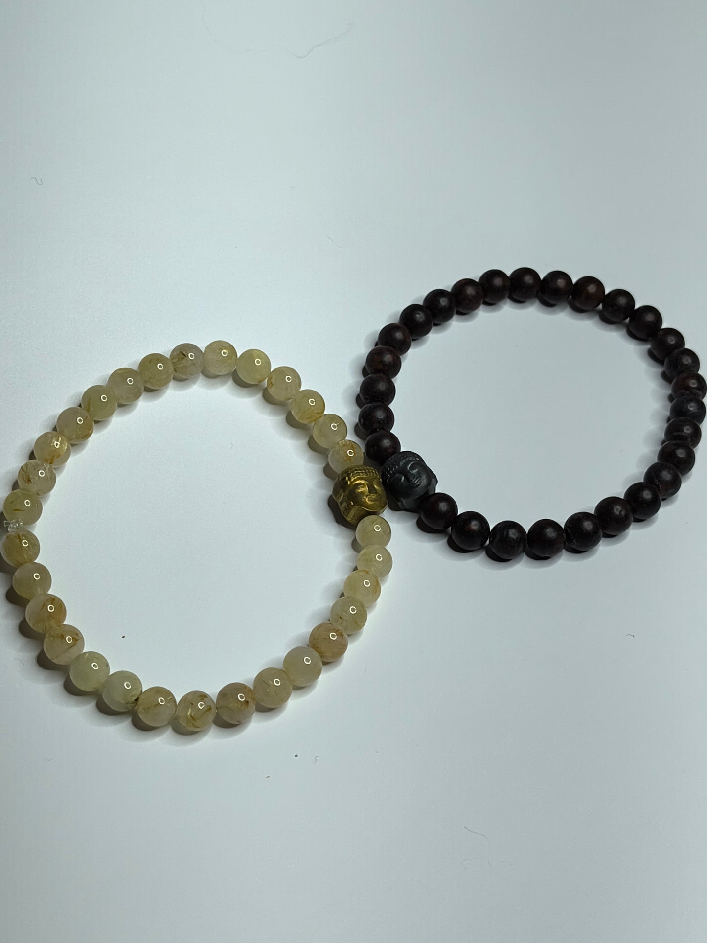 His and Hers | Buddha Golden Rutile Quartz / Red Tiger Iron