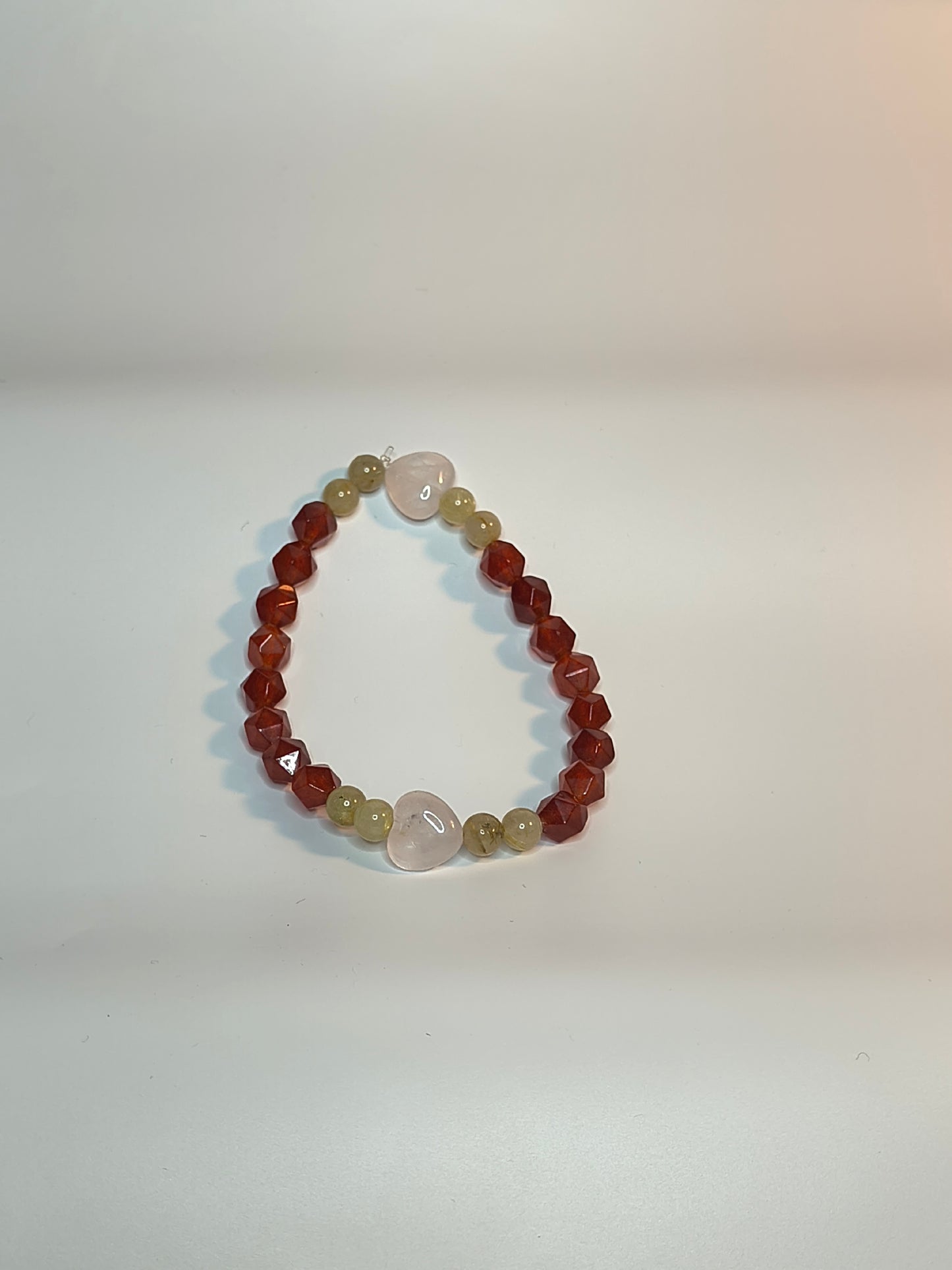 Self love with red agate and rutile quartz