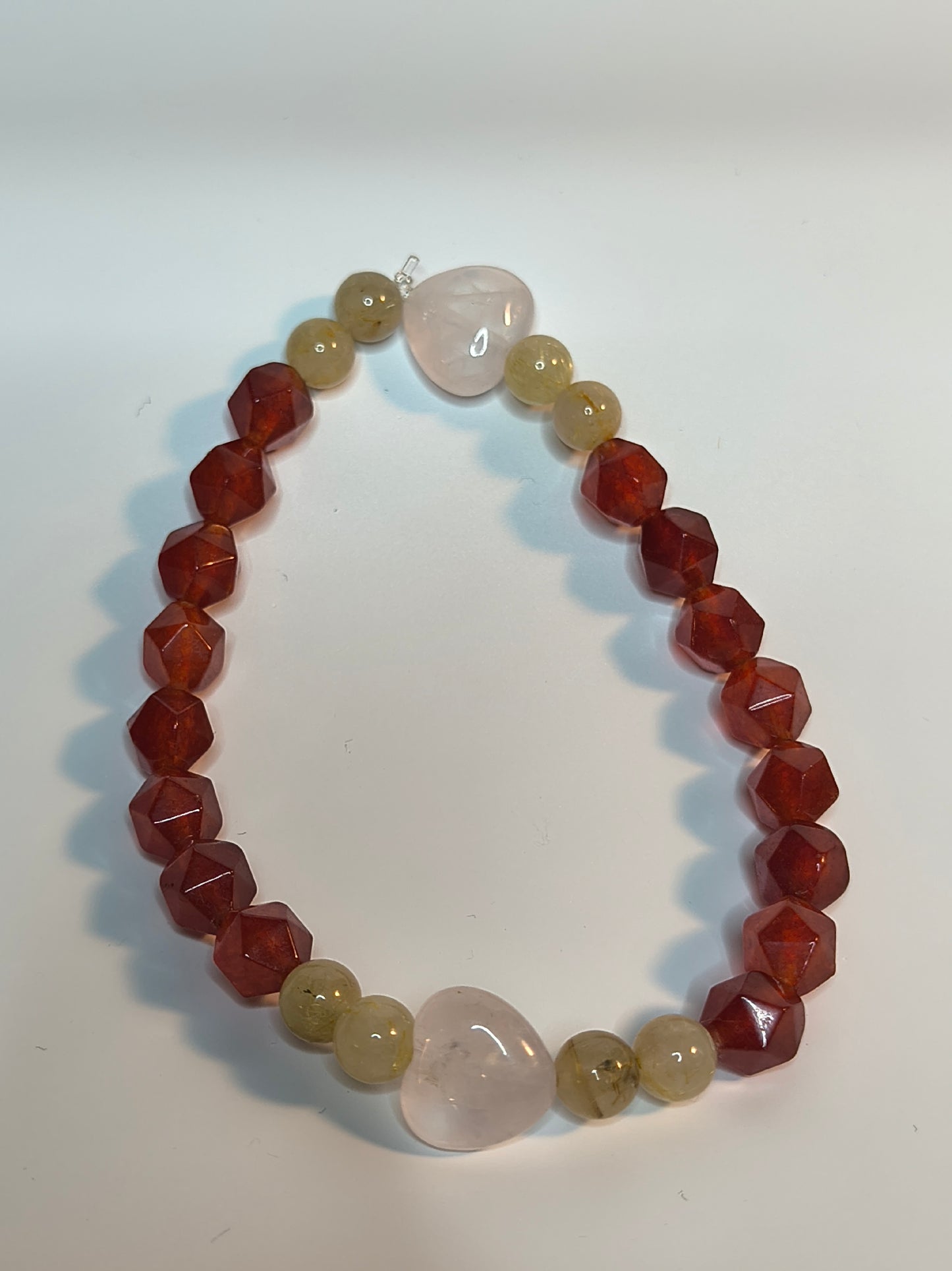 Self love with red agate and rutile quartz