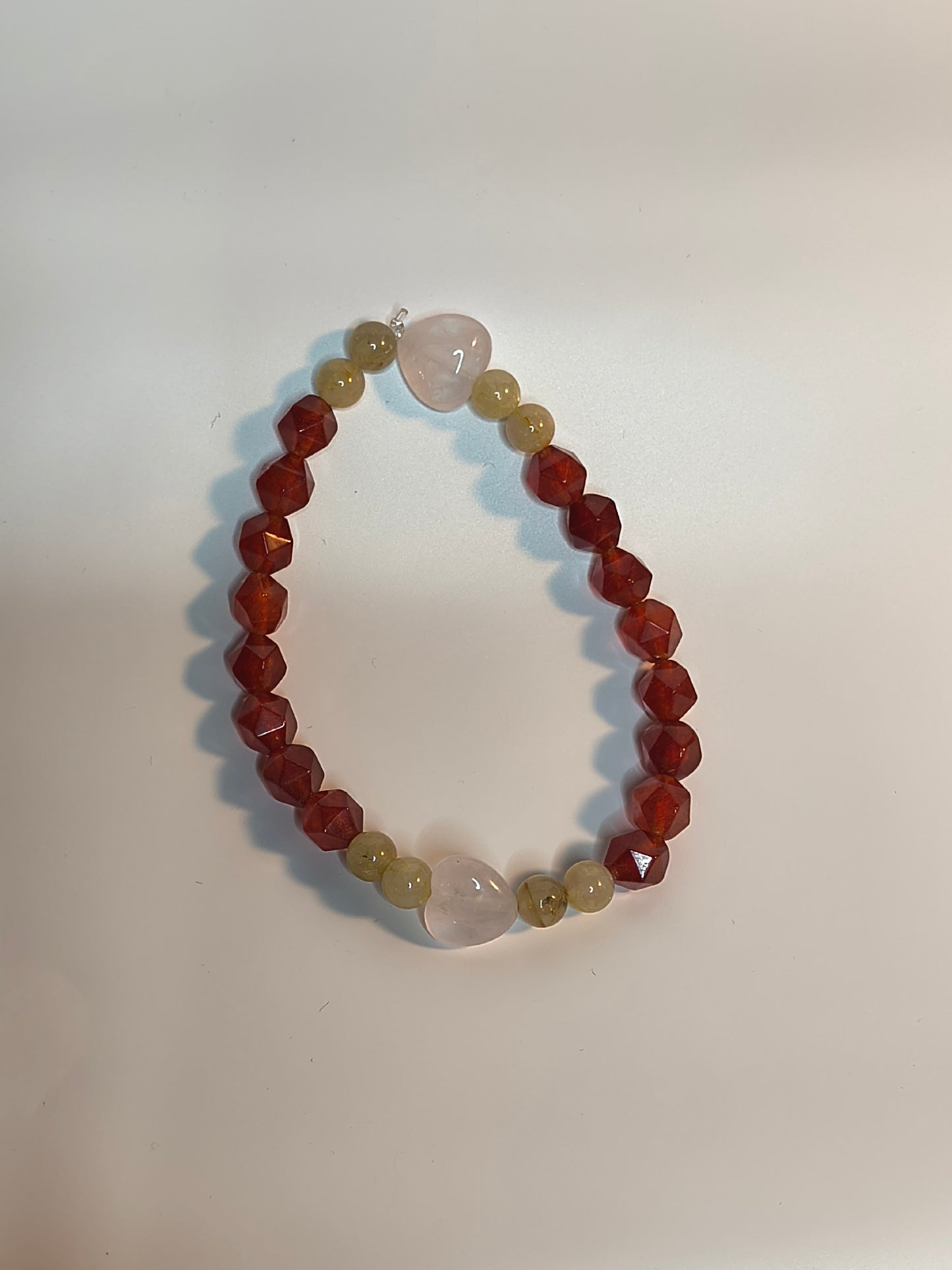 Self love with red agate and rutile quartz