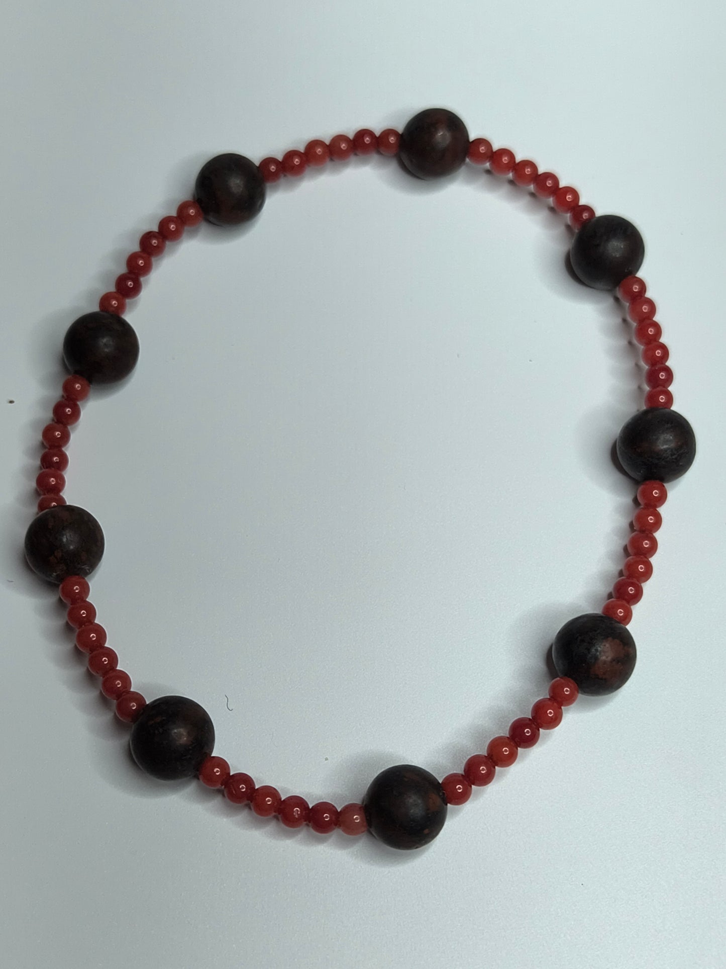 Red Tiger's Iron / Red Bamboo Coral Bracelet