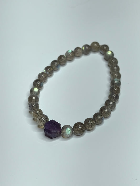 AAA Grade Labradorite / Amethyst Bracelet