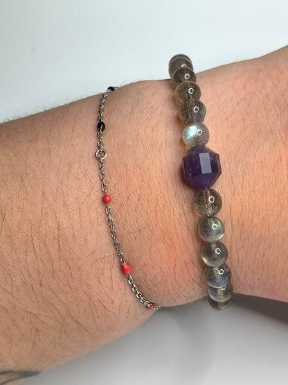 AAA Grade Labradorite / Amethyst Bracelet